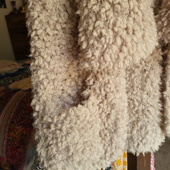 next Beige Furry Vest w/ Side Pockets, Size Small - Picture 4 of 6
